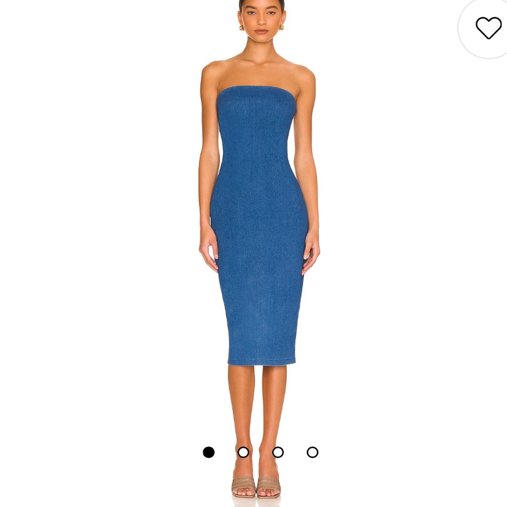 Susana Monaco Strapless Midi Dress in Light Denim (XS)